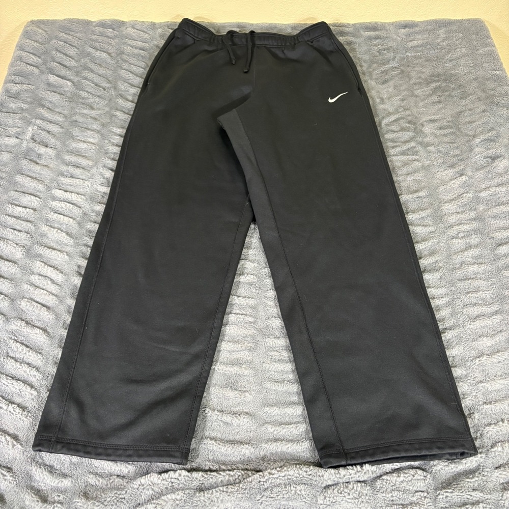 Nike Mens Therma-FIT Fleece Training Pants Black Straight Leg 378255-010 Large